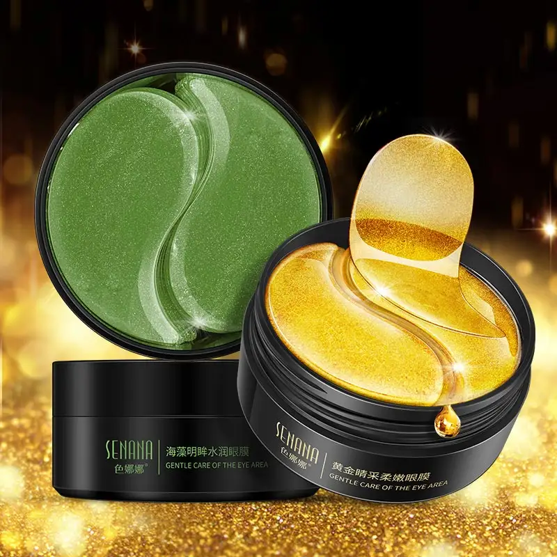 Ein Frühling natürliche Premium Augenklappe Anti-Aging Augenringe Kollagen 24 Karat trocken Gold Augen maske Schlaf