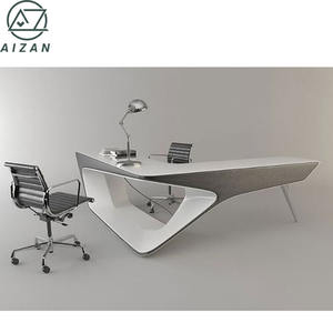 Bureau de bureau blanc moderne, mobilier de bureau personnalisé, design d'intérieur, table de bureau blanche élégante - Product Image 6