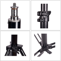 Trépied de studio photo en aluminium léger portable support de lumière léger pliable avec fonction de pliage supplémentaire