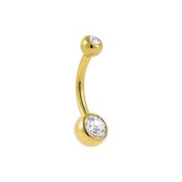 Superstar Custom ASTM F136 Titane sans filetage, anneau de nombril style classique avec incrustation de zircon blanc, bijou de piercing corporel