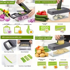 Hachoir à légumes <span class=keywords><strong>12</strong></span> <span class=keywords><strong>en</strong></span> <span class=keywords><strong>1</strong></span>, outils de cuisine 2022, <span class=keywords><strong>mandoline</strong></span> <span class=keywords><strong>en</strong></span> plastique ABS, trancheuse multifonctionnelle <span class=keywords><strong>12</strong></span> <span class=keywords><strong>en</strong></span> <span class=keywords><strong>1</strong></span>, coupe-légumes - Product Image 1