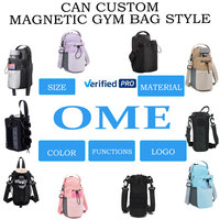 Nouveau Sac de Sport Magnétique Personnalisé en Polyester Imperméable avec Fermeture Éclair, Noir et Violet, avec Compartiment pour Bouteille, Idéal pour l'Extérieur