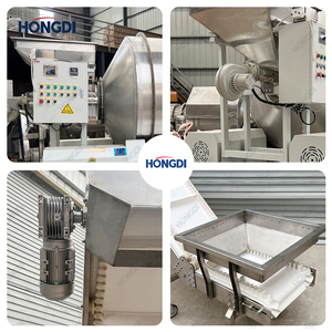 Équipement industriel de mélange de poudres alimentaires avec agitateur, capacité 300L, entraînement par moteur et boîte de vitesses, convoyeur à bande inclus - Product Image 5