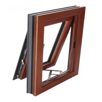 As2047 Ventanas de madera revestidas de aluminio Hurricane Impact Diseño de rejilla con aislamiento acústico Ventanas francesas de vidrio