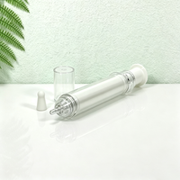 Flacon seringue sans air en plastique AS 10 ml, distributeur à pompe rechargeable, emballage cosmétique vide pour sérum, vitamine C, essence