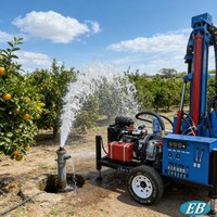 Machine de forage de puits d'eau montée sur roues pour l'exploitation minière et l'exploration hydrologique