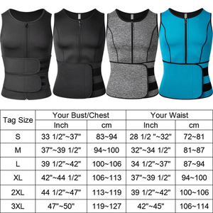Gilet de sudation amincissant en néoprène pour hommes, gilet de maintien de la taille réglable avec double fermeture éclair pour le sport - Product Image 2