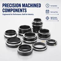 Kit d'adaptation d'objectif de caméra usiné CNC de haute précision, en aluminium anodisé noir, tolérance de 0,01-0,005 mm, pour équipement industriel