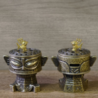 Encensoir miniature portable en alliage de zinc, style chinois, tendance, pour le bureau et la maison, artisanat décoratif