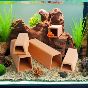 현대적인 친환경 자주색 모래 수족관 숨는 동굴 장식 세라믹 박스 - Product Image 4