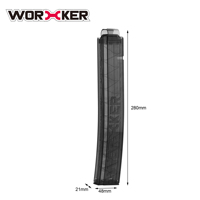 Ouvrier Durable 18-Round Curved Magazine Talon Short Dart Magazine Replaceable Toy Magazine Clip