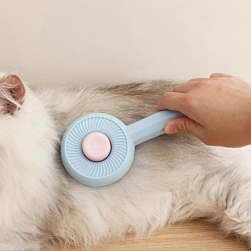Cat Pet Grooming Comb Cat Comb to Remove Floating Hair Dog Grooming Cleaning Brush Remove Floating Needle Comb with One Click