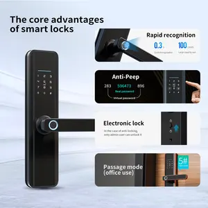 Ttlock-serrure de porte intelligente numérique double face, biométrique, avec lecteur d'empreinte digitale, pour application tuya, prix d'usine