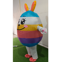 Costume gonflable de lapin de Pâques arc-en-ciel, tenue de dessin animé gonflable pour Halloween, carnaval et défilé