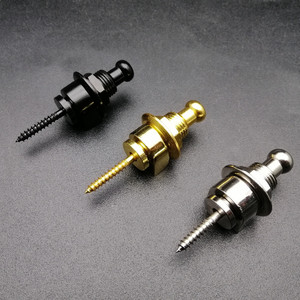 Goupilles de sangle de guitare, basse, verrouillage antidérapant, 12 pièces, bout en métal, noir - Product Image 6