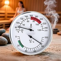 Termómetro Higrómetro de Aluminio para Sauna de 4 Pulgadas con Pantalla Analógica de Alta Precisión, Lectura Rápida, Escala Dual F/C