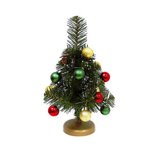 Decoración de Mesa, Mini Árbol de Navidad Verde de 32 cm, Artificial, de PVC, sin Luces, con Adornos de Bolas, para Hogar, Oficina, Fiesta - Product Image 1