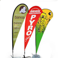 Drapeau publicitaire personnalisé en forme de larme, en polyester, populaire en 2026, pour bord de route, plage, jardin, extérieur, livraison rapide
