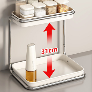 Condiment Rack 2 Tier Stackable Multi Layer Storage For Kitchen Spice Jar Organization L Size - Product Image 4