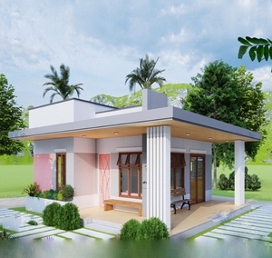 Construction rapide, moderne, abordable, de plain-pied, <span class=keywords><strong>villa</strong></span> préfabriquée, <span class=keywords><strong>rose</strong></span> résistant aux intempéries, préfabriqué pour station balnéaire - Product Image 2