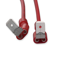 Kabel Harness Arus Tinggi dengan Terminal Spade Bentuk L Dua Ujung & Boot Isolasi Merah untuk Sambungan Daya Peralatan & Baterai
