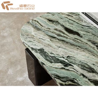 Table basse en marbre vert exquis-Idéal pour les salons de luxe