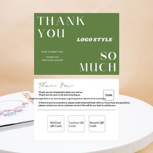 بطاقات شكر مخصصة لما بعد البيع، طباعة بطاقات تهنئة قابلة للطي من الورق المقوى والورق الأوفست مع تغليف أساسي - Product Image 3