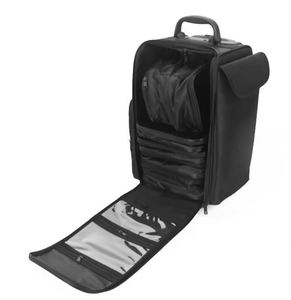 Free Sample Large professional rolling wheel <b>makeup</b> trolley <b>case</b> soft sides customize oxford manicure <b>makeup</b> bag black for - Product Image 4