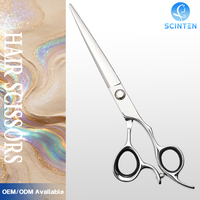 Ciseaux de coiffure en acier 9CR13 argentés de 7 pouces, ensemble de ciseaux à franges pour femmes, ciseaux de coupe pour styliste, ciseaux de salon pour barbier