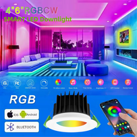 Tuya Zigbee LED Downlight 10W 90mm RGB Dimmable Home Lamp WIFI pour Bluetooth Spot pour l'Europe AC110v 220v Intelligent Lights
