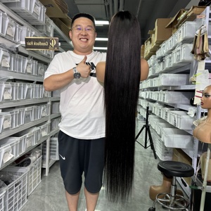 Peluca de Encaje Completo HD sin Pegamento de 32, 34, 36, 38, 40 Pulgadas, Pelucas Lisas de Cabello Humano con Frente de Encaje, Cabello Remy 100% Natural al por Mayor - Product Image 1