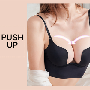 Deep <strong>U</strong> Plunge Bras Invisible Seamless Push up Bra Backless Low Cut Brassiere <strong>Open</strong> Back Wedding Underwear - Product Image 2