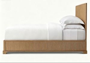 Lit double Queen en bois massif modèle 888 American Vintage, chêne vieilli sculpté, design moderne pour usage domestique et mariages - Product Image 3