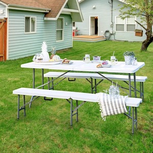 6ft Folding <strong>Tables</strong> Outdoor Rectangle <strong>Table</strong> HDPE <strong>Foldable</strong> Party Dining Rental Plastic Portable Camping <strong>Table</strong> - Product Image 6