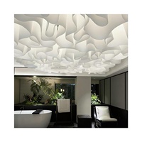 Tissu suspendu pour plafond de style coréen, en papier texturé, blanc translucide, design ondulé, pour mariage transfrontalier