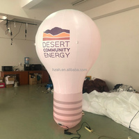 Ballon publicitaire géant en forme d'ampoule Oxford gonflable avec lumière LED, durable et facile à installer pour la décoration publicitaire sur mesure