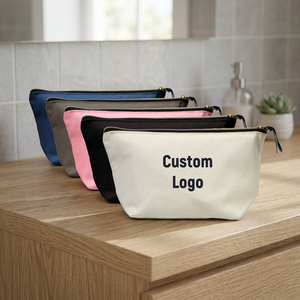 Wholesale Customizable Cartoon Printed Handled Zippered Pouch <b>Small</b> Size Cotton Makeup <b>Bag</b> Reusable - Product Image 3