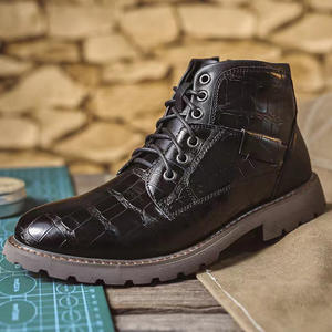 รองเท้าบูตส้<span class=keywords><strong>น</strong></span>เตี้ยสำหรับผู้ชายแบบย้อนยุคยาวครึ่งน่องสไตล์อังกฤษทนทา<span class=keywords><strong>น</strong></span>สวมใส่ได้ใหม่ - Product Image 1