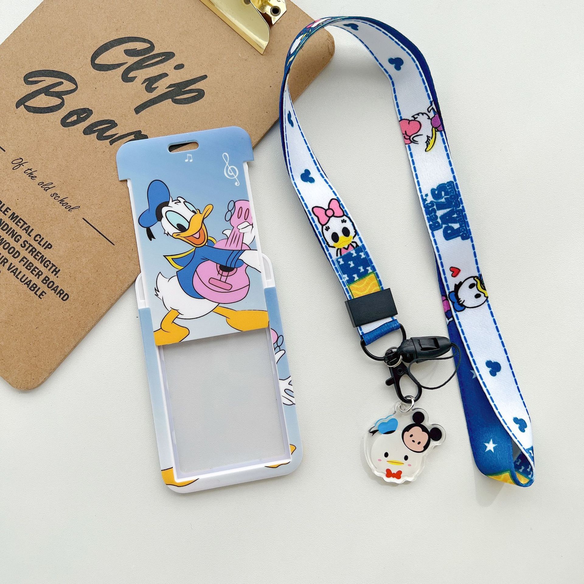 ID Name Badge Lovely Cartoon Duck Bear Mouse Pig Card Holder Cases Student Bus Anti-Lost Card Cover Neck Phone Hanging Lanyards Image 3