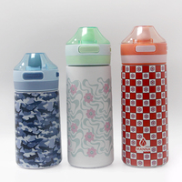 Bouteille d'eau de 12oz 16oz en acier inoxydable pour enfants Bouteilles d'eau de sport Logo personnalisé Couvercle de verrouillage de bouteille pour enfants à double paroi