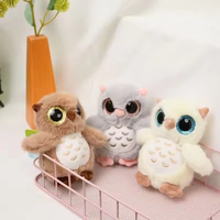 Porte-clés pendentif sac à dos, jouet, magnifique accessoire Kawaii, cadeau d'anniversaire, 12 cm, animaux en peluche, hibou en peluche, breloque de sac, porte-clés poupée
