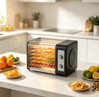 Déshydrateur alimentaire électrique Vasion à air chaud, 6 plateaux, avec affichage de la température, idéal pour sécher fruits, noix et viande