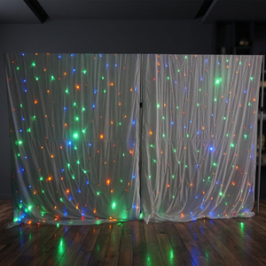 LED Star Curtain Velvet White Black Starry Backdrop for Wedding Photo Booth and Concert - Product Image 1