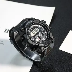Montre de sport de montre extérieure ronde de 34mm de haute qualité avec affichage numérique masculin nouveau Type de bracelet