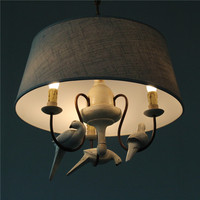 Lustre en fer forgé américain rétro Pigeon lampe décorative de taille moyenne pour jardin salle d'étude chambre oiseau-Design charmant