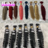Cabello Humano Virgen al por Mayor 12A para Trenzas, Cabello Pre-estirado sin Procesar a Granel # Cabello Afro Rizado en Paquetes para Trenzas, Ondas Profundas, 2 Unidades