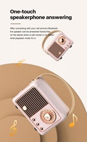 Altavoz Portátil de Estilo Retro para 5.3, Sonido Inalámbrico de Alta Fidelidad, Múltiples Modos de Reproducción, Recargable, Pantalla, Hogar y Oficina