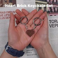 2 porte-clés en acrylique en forme de cœur, blocs de construction pour couples, cadeaux d'amour assortis, petit ami, petite amie, Noël