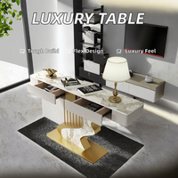 Table console moderne de luxe en métal pour la décoration du salon, design réglable