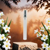 Flacon cylindrique en verre transparent de 10 ml avec bouchon pulvérisateur en aluminium pour parfum et diffuseur à bâtonnets, option de logo personnalisable